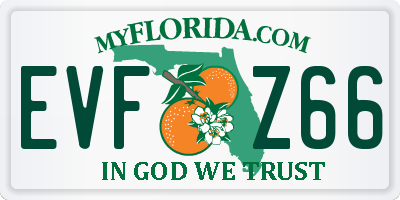 FL license plate EVFZ66