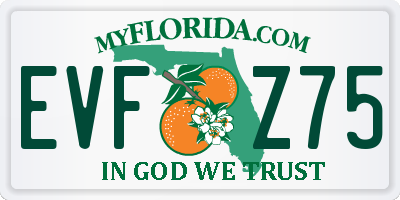 FL license plate EVFZ75
