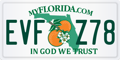 FL license plate EVFZ78
