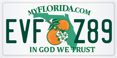 FL license plate EVFZ89
