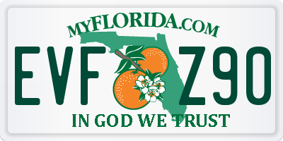 FL license plate EVFZ90