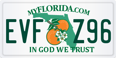 FL license plate EVFZ96