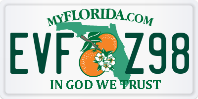 FL license plate EVFZ98
