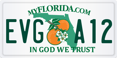 FL license plate EVGA12
