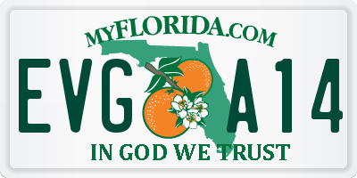 FL license plate EVGA14