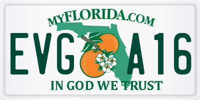 FL license plate EVGA16
