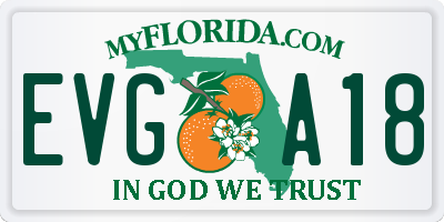 FL license plate EVGA18
