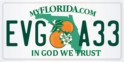 FL license plate EVGA33