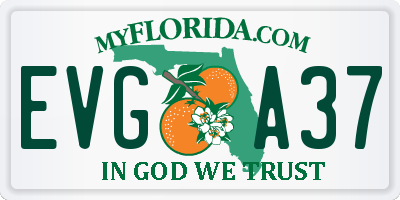 FL license plate EVGA37
