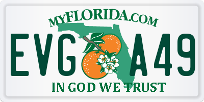 FL license plate EVGA49
