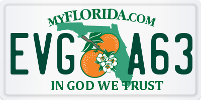 FL license plate EVGA63