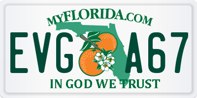 FL license plate EVGA67