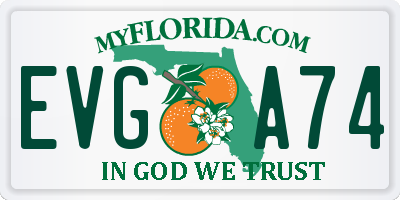 FL license plate EVGA74