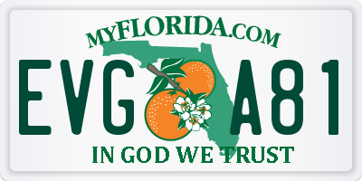 FL license plate EVGA81