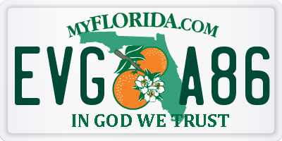 FL license plate EVGA86