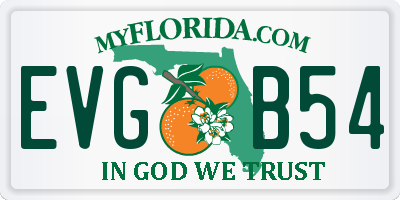 FL license plate EVGB54