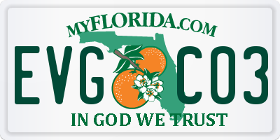 FL license plate EVGC03