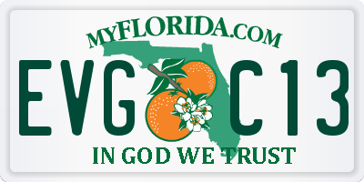 FL license plate EVGC13
