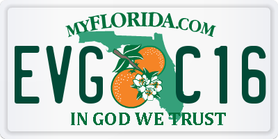 FL license plate EVGC16