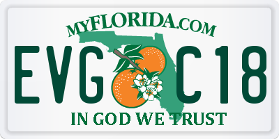 FL license plate EVGC18