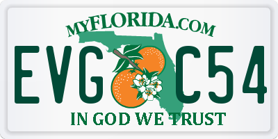 FL license plate EVGC54