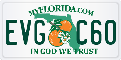 FL license plate EVGC60