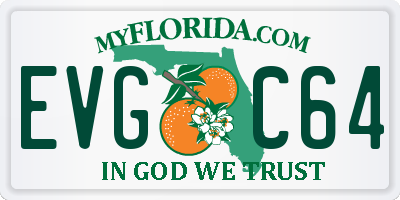 FL license plate EVGC64