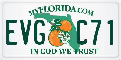 FL license plate EVGC71