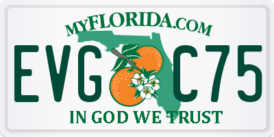 FL license plate EVGC75