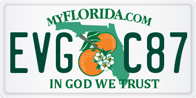 FL license plate EVGC87
