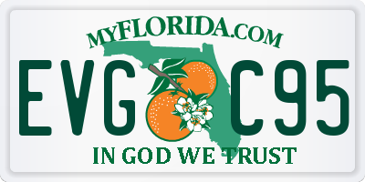 FL license plate EVGC95