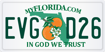 FL license plate EVGD26