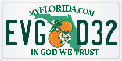 FL license plate EVGD32