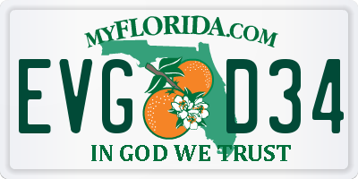 FL license plate EVGD34