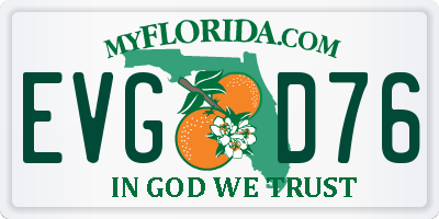 FL license plate EVGD76