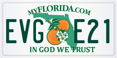 FL license plate EVGE21