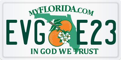 FL license plate EVGE23