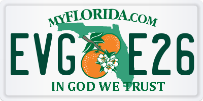 FL license plate EVGE26