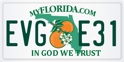 FL license plate EVGE31