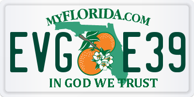FL license plate EVGE39