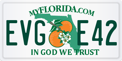 FL license plate EVGE42