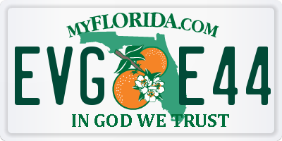 FL license plate EVGE44