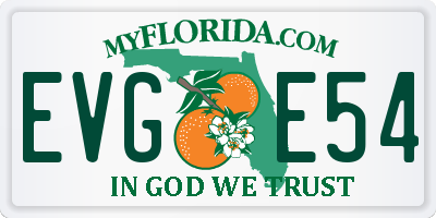 FL license plate EVGE54