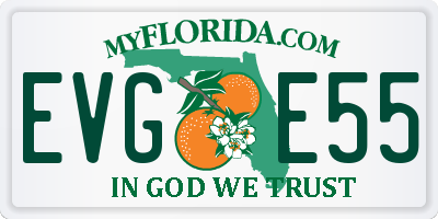 FL license plate EVGE55