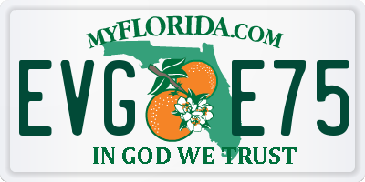 FL license plate EVGE75