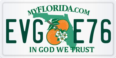 FL license plate EVGE76