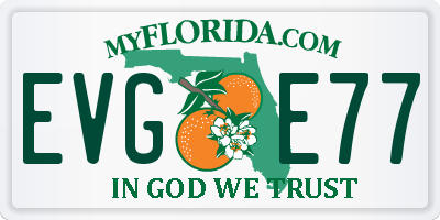 FL license plate EVGE77
