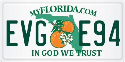 FL license plate EVGE94