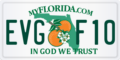 FL license plate EVGF10
