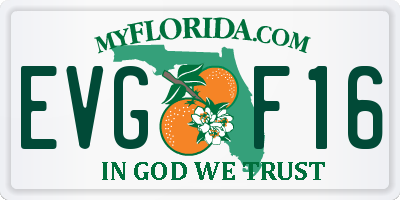 FL license plate EVGF16